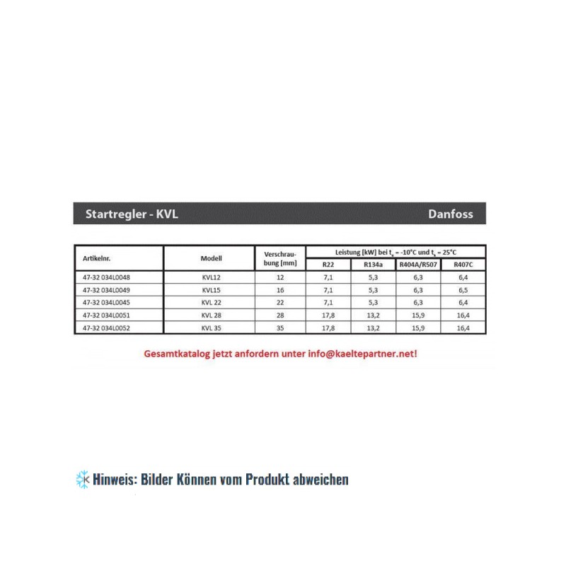 Startregler Danfoss KVL 12, Lötanschlüsse 12 mm ODS, Saugleitung