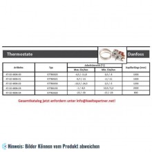 Thermostat DANFOSS 077B2020, Kapillarrohrlänge 800 mm