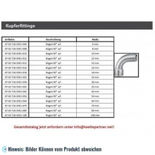 Kupferbogen 90° a/i 6 mm, 5001A