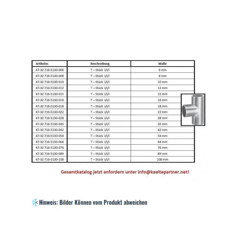 Kupfer T-Stück i/i/i 12 mm, 5130