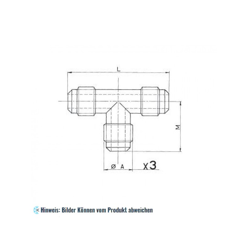 T-Stück 3/4"SAE WIGAM T2-12