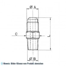 Verbindungsnippel 1/4SAE x 1/2NPT WIGAM U1-4D, MOQ 50 Stk