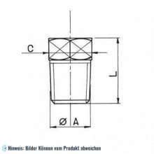 Verschlusstopfen NPT 1/4"NPT x 14 WIGAM P3-B (100 Stk in Verpackung)