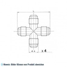 Kreuznippel 1/4"SAE WIGAM C1-4