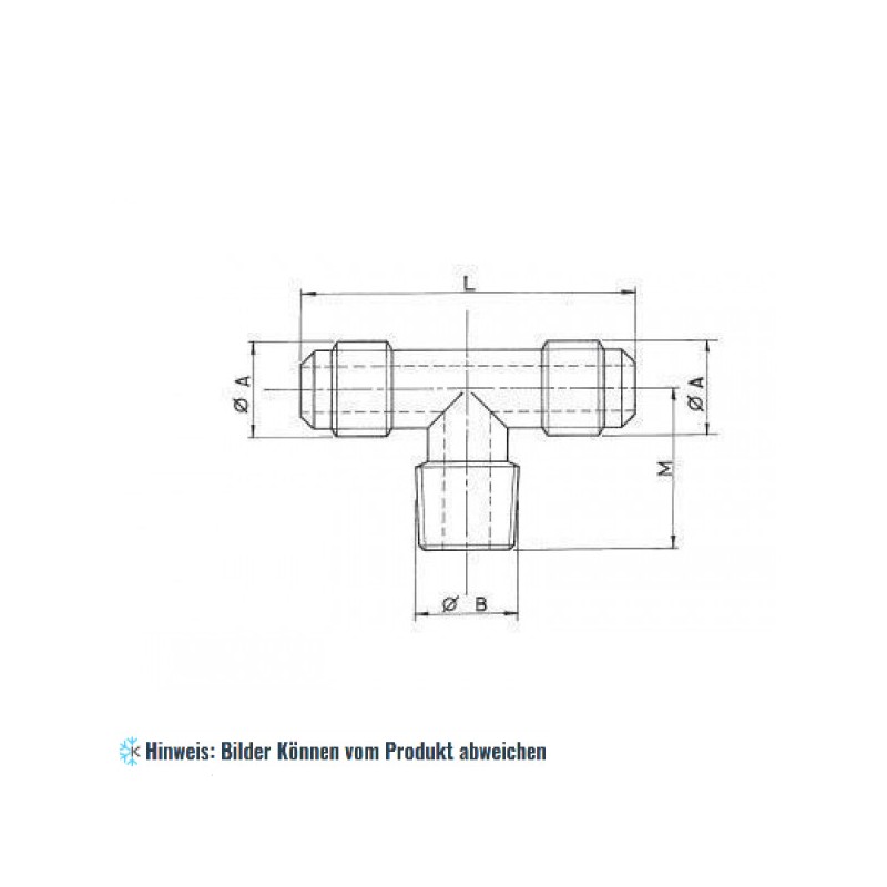 T-Stück 3/8"SAE x 3/8"NPT WIGAM T1-6C