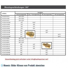 Reduziernippel - 180° - 1/4 x 1/4 NPT