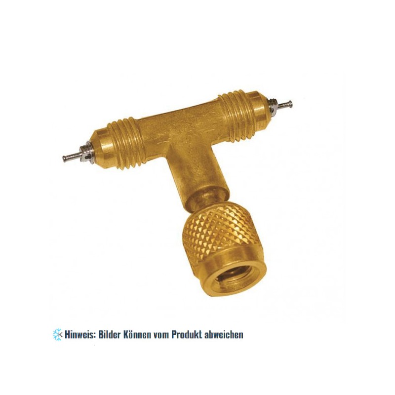 T- Stück 1/4"FL-M x 1/4"FL-M x 1/4"FL-F für Digitale Monteurhilfen und Vakuummeter 45-98061