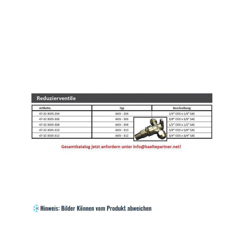 Reduzierventil IASV - 306 3/8"ODSx3/8"SAE, SCHNEIDER