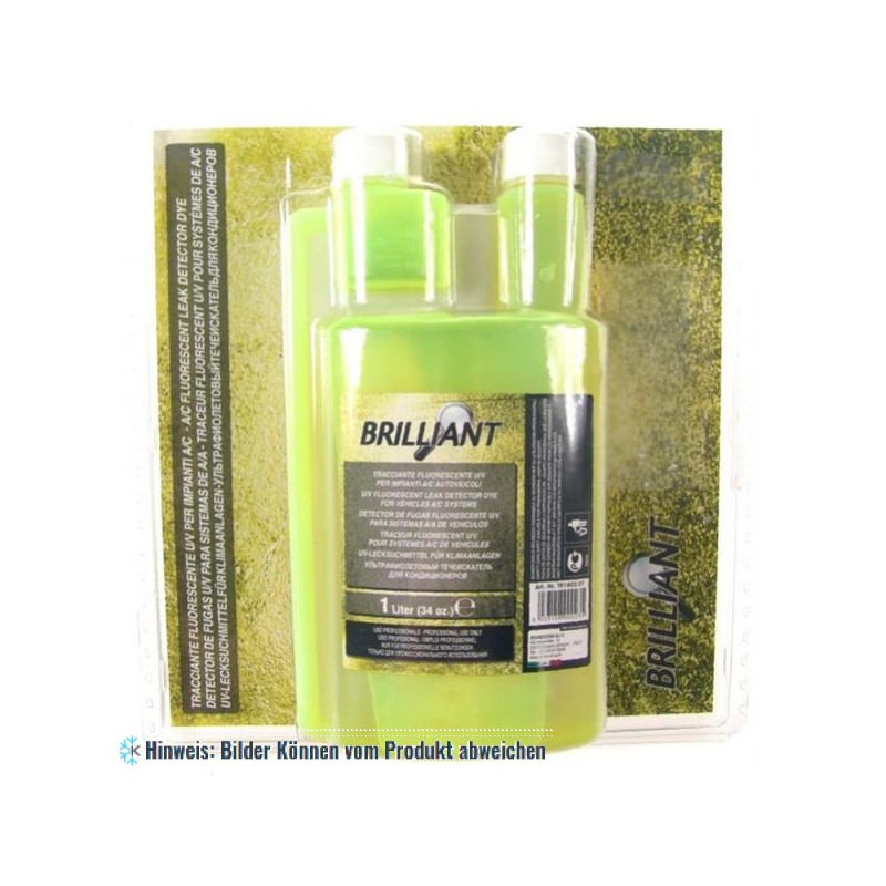 Errecom Brilliant 1 L, UV-Lecksuchmittel für KFZ-Klimaanlagen, Fluoreszent