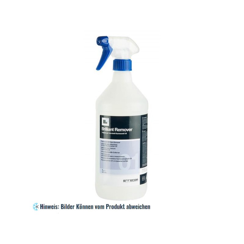ERRECOM BRILLIANT REMOVER 1 L Flasche, Reinigungsmittel für Entfernung von UV-Lecksuchmittel