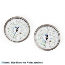 Manometer D＝80mm ölgefüllt Hochdruck, Anschluss hinten 1/4" SAE, R410A, R32, Wigam ML80/53C45/A4/K1