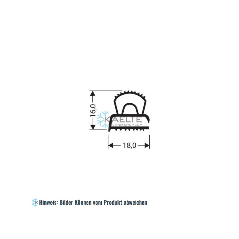 Flachprofil PVC grau 1m (16x18)