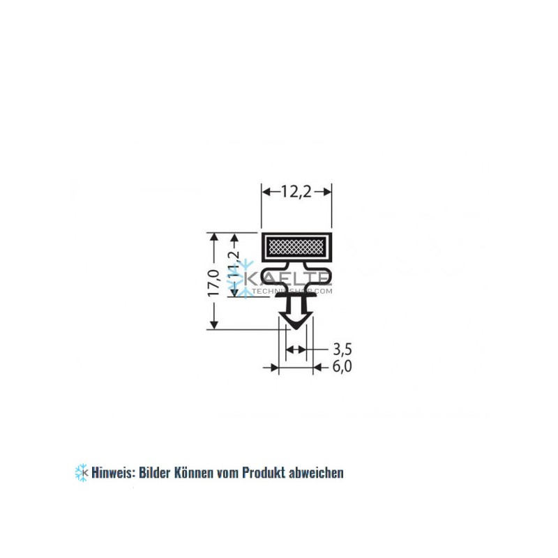 Eindrückprofil PVC weiß L ＝ 2,55 m mit Magnet M25