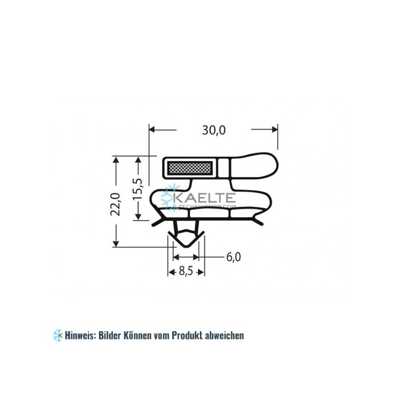 Eindrückprofil PVC weiß L ＝ 2,55 m mit Magnet