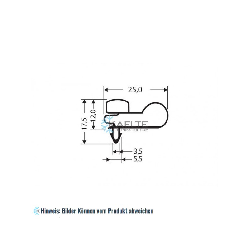 Eindrückprofil PVC weiß L ＝ 2,55 m