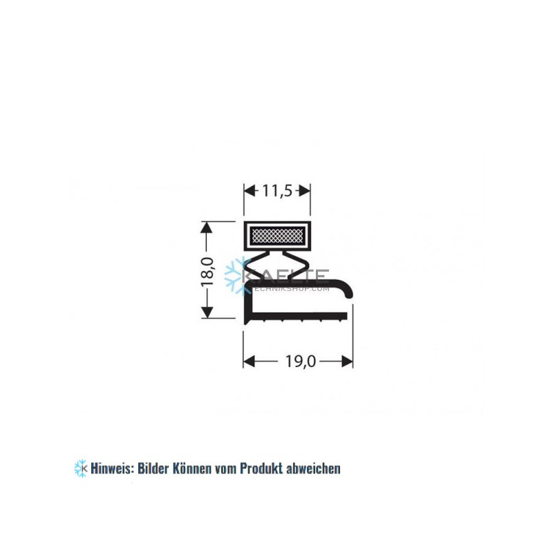 Flachprofil PVC weiß - L ＝ 2,55 m mit Magnet M25