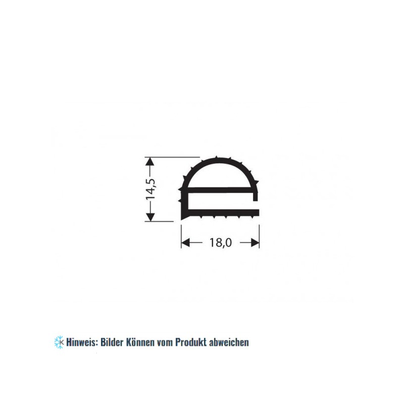 Flachprofil PVC grau 1 m (14,5x18)