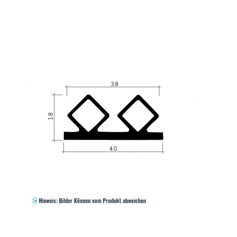 EPDM-Gummidichtungsprofil schwarz 1m (40x18)