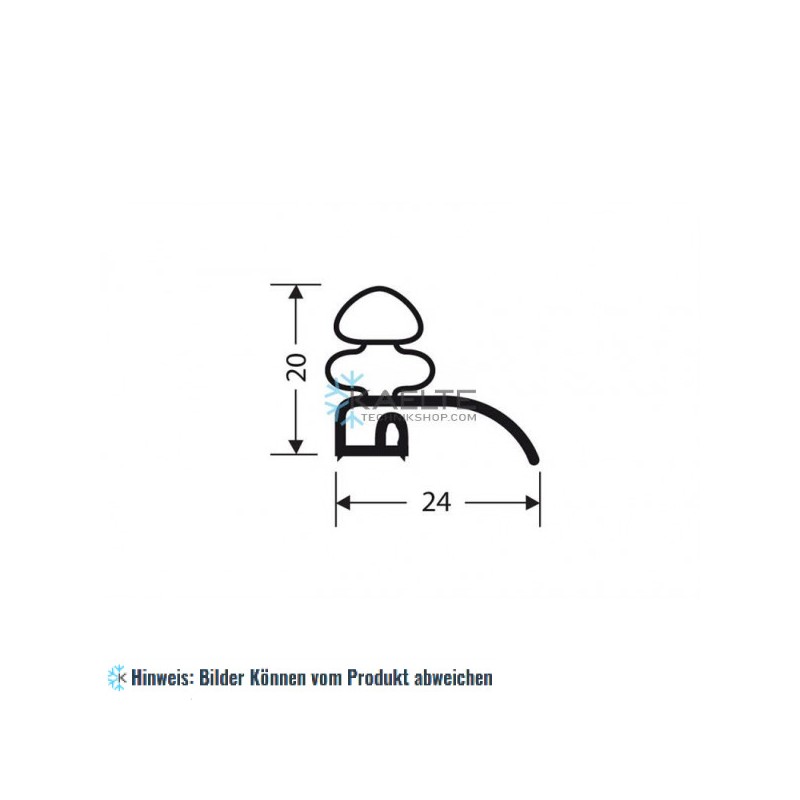 Krallenprofil PVC weiß - L ＝ 2,55 m ohne Magnet