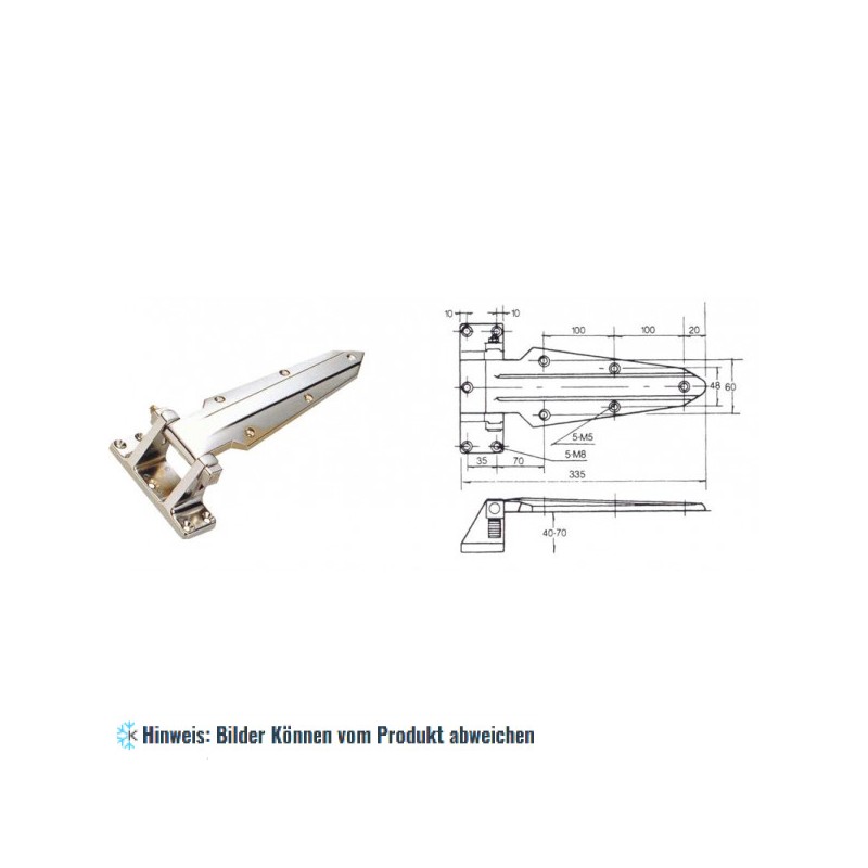 Scharnier für Kühlraumtür, metall, universell