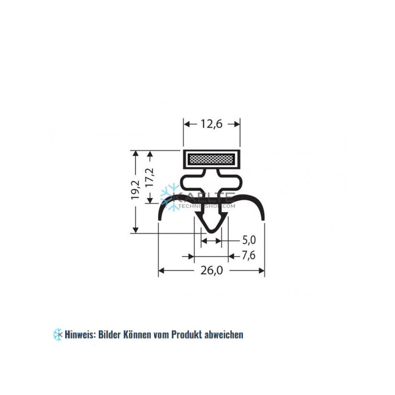 Eindrückprofil PVC schwarz L ＝ 2,55 m mit Magnet M18