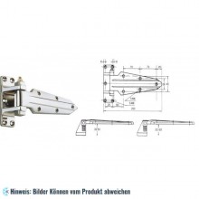 Scharnier für Kühlraumtür, metall, universell