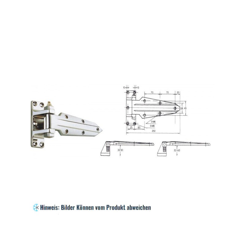 Scharnier für Kühlraumtür, metall, universell