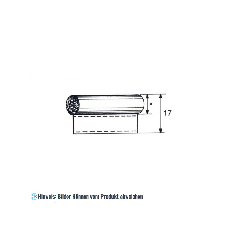 Moosgummidichtung D＝8 mm weiß Stoffbespannt 1m