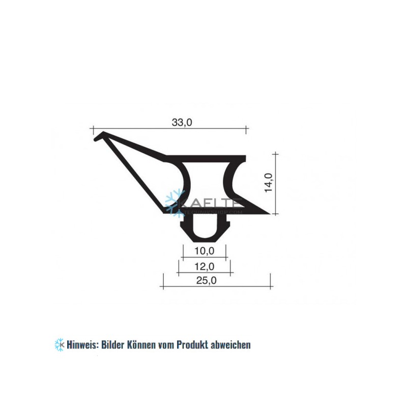 Eindrückprofil PVC grau L ＝ 2,2 m