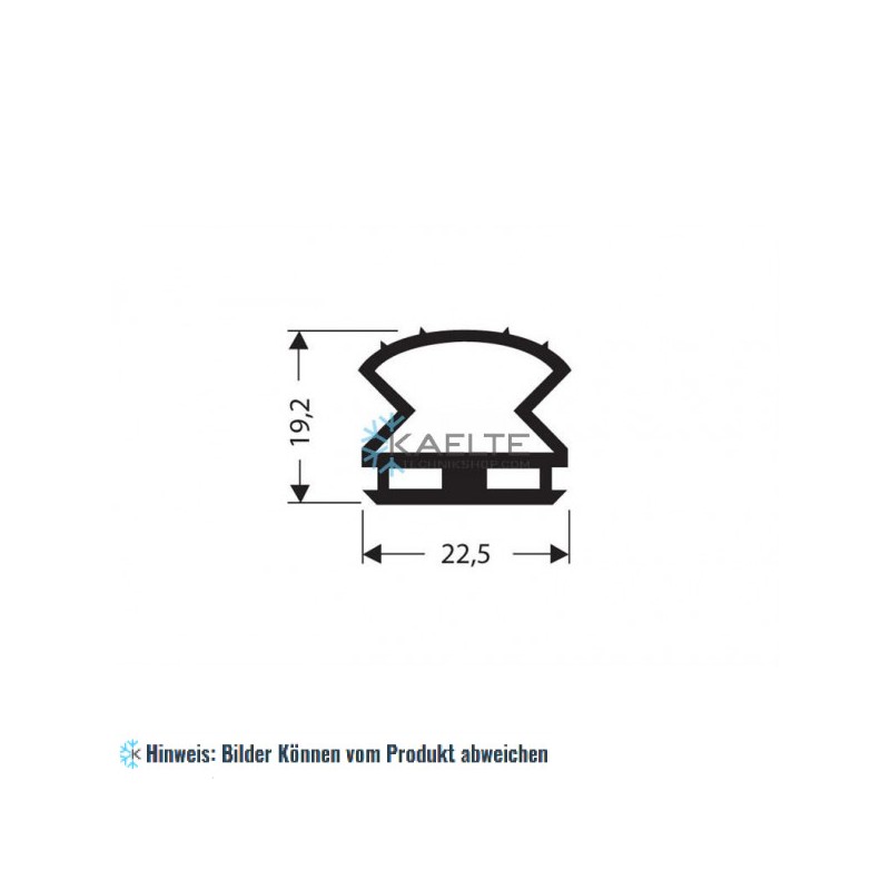 Gummidichtungsprofil schwarz L＝ 4,5 m (22,5x19,2)