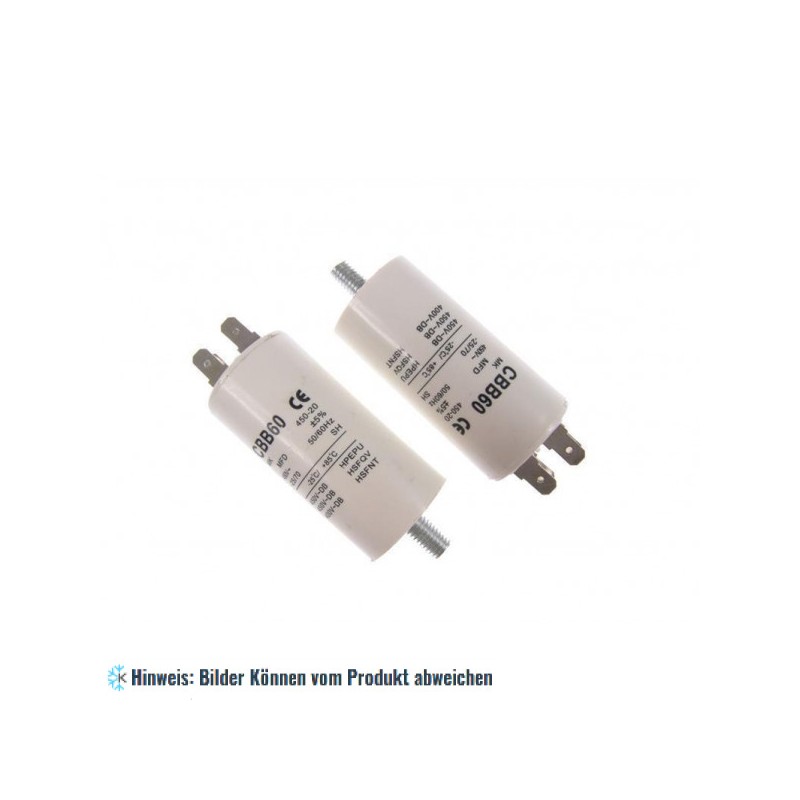 Kondensator SC 1141, 8 uF, 450-500 V (4 x Flachstecker + Schraube)