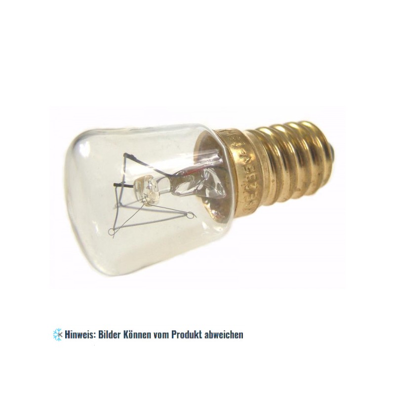 Glühbirne 25 W - E14, für 300 oC Umgebungstemperatur geeignet (d ＝ 22 mm, h ＝