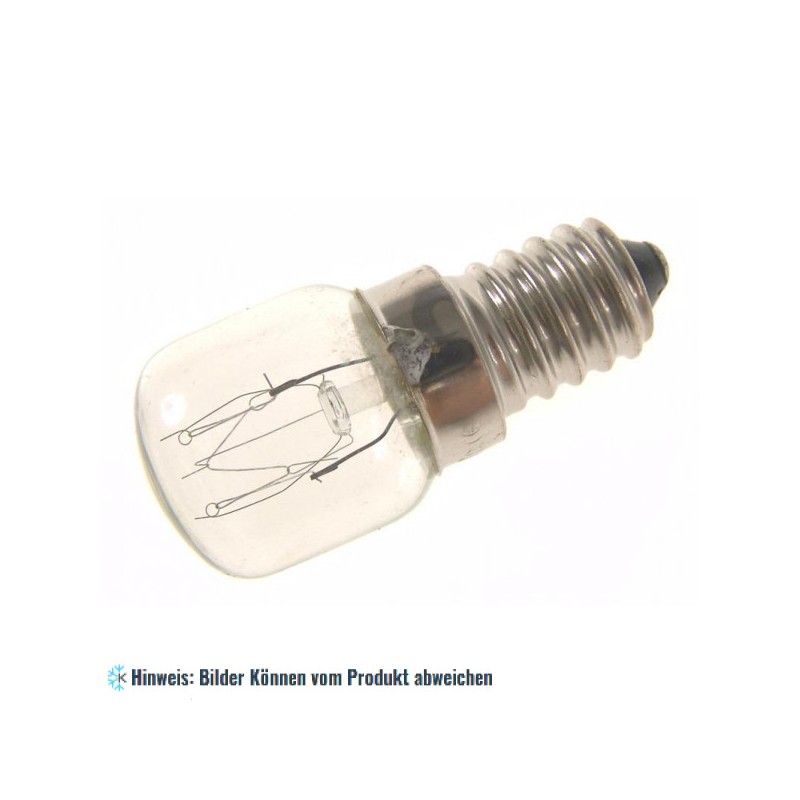 Glühbirne 15 W - E14, 300 oC Umgebungstemperatur geeignet(d ＝ 22 mm, h ＝ 47 m